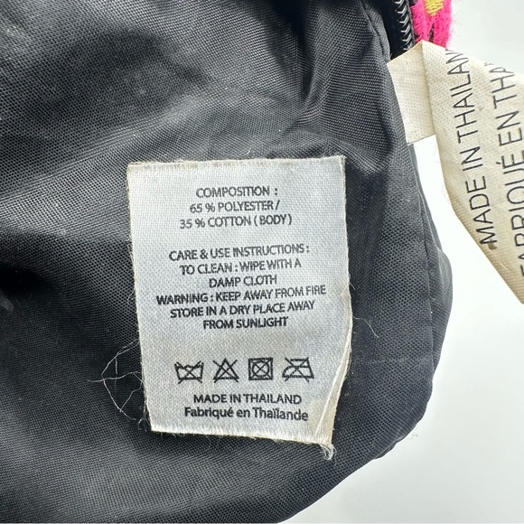 Embroidered Tropical Floral Bird Clutch Makeup Bag Travel Pouch Boho Colorful - Picture 12 of 12